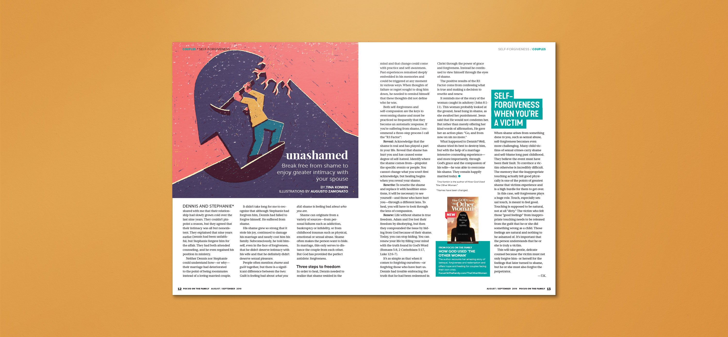 magazine page with article and illustration