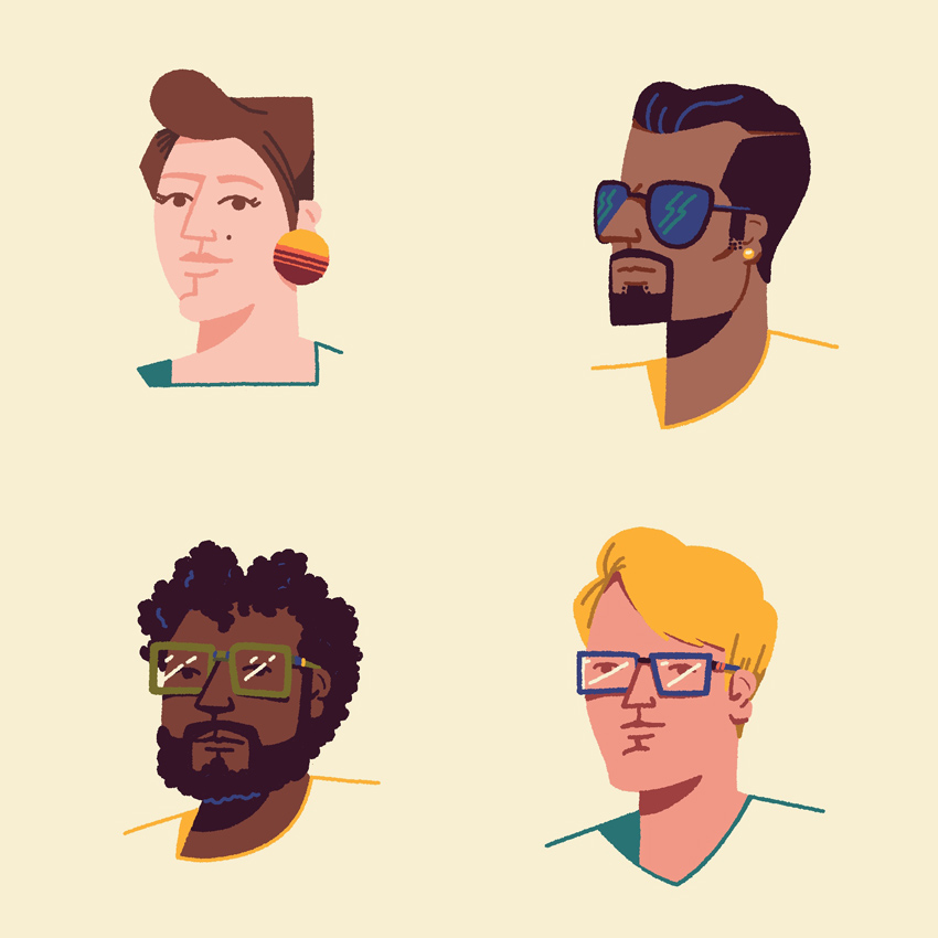 Portrait of 4 random people