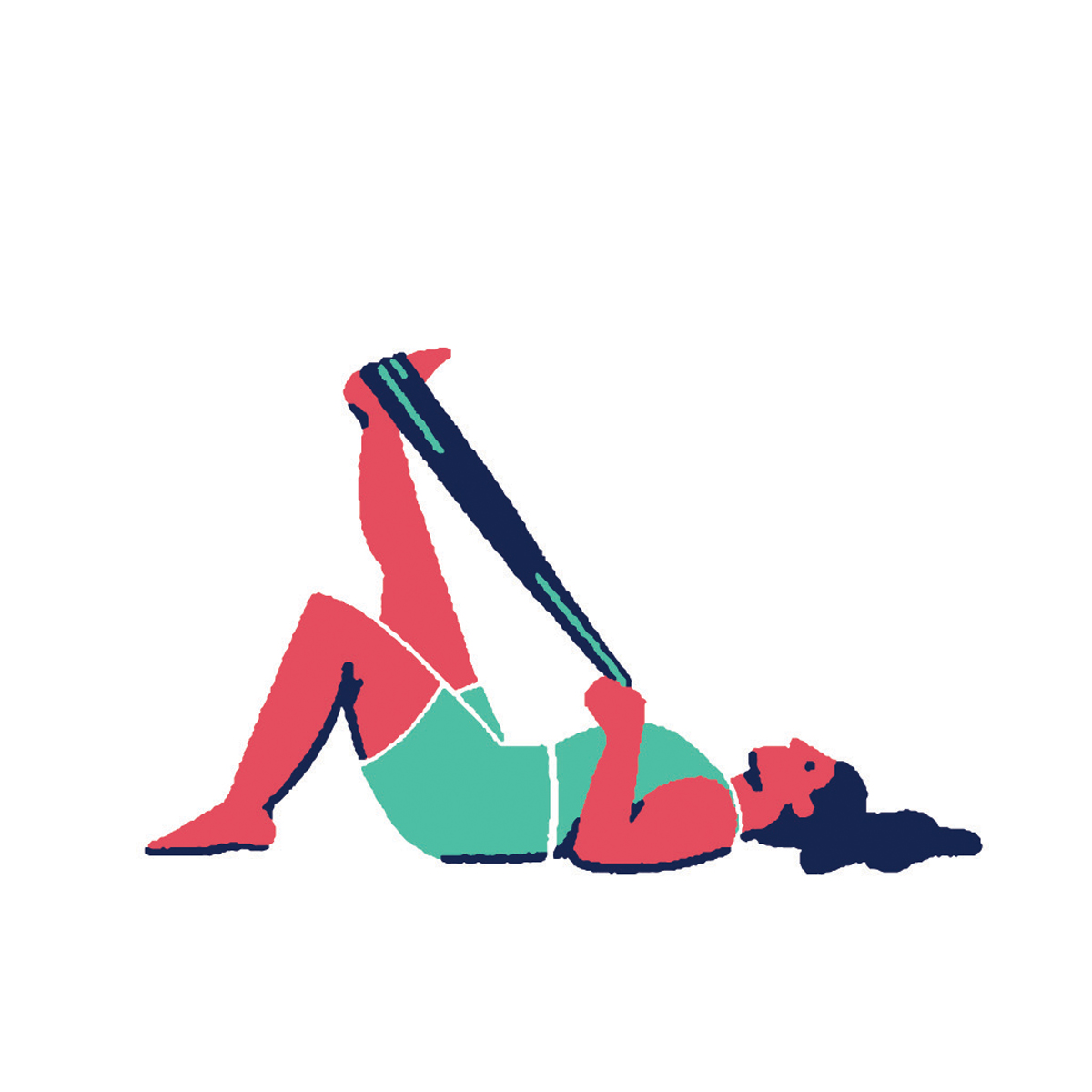 Illustration of a woman doing pilates