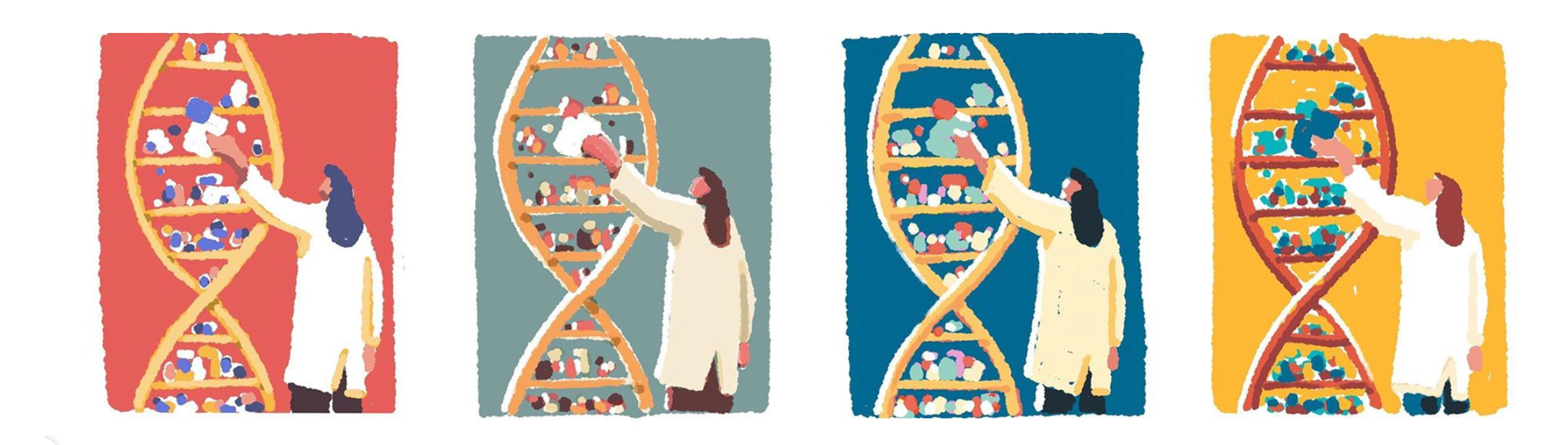 color comps for the dna data storage illustration